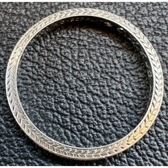 Circa 1930s CARTIER Platinum Wedding Ring Band Etched Engraved Art Deco Sz 5.25 - Picture 3 of 14